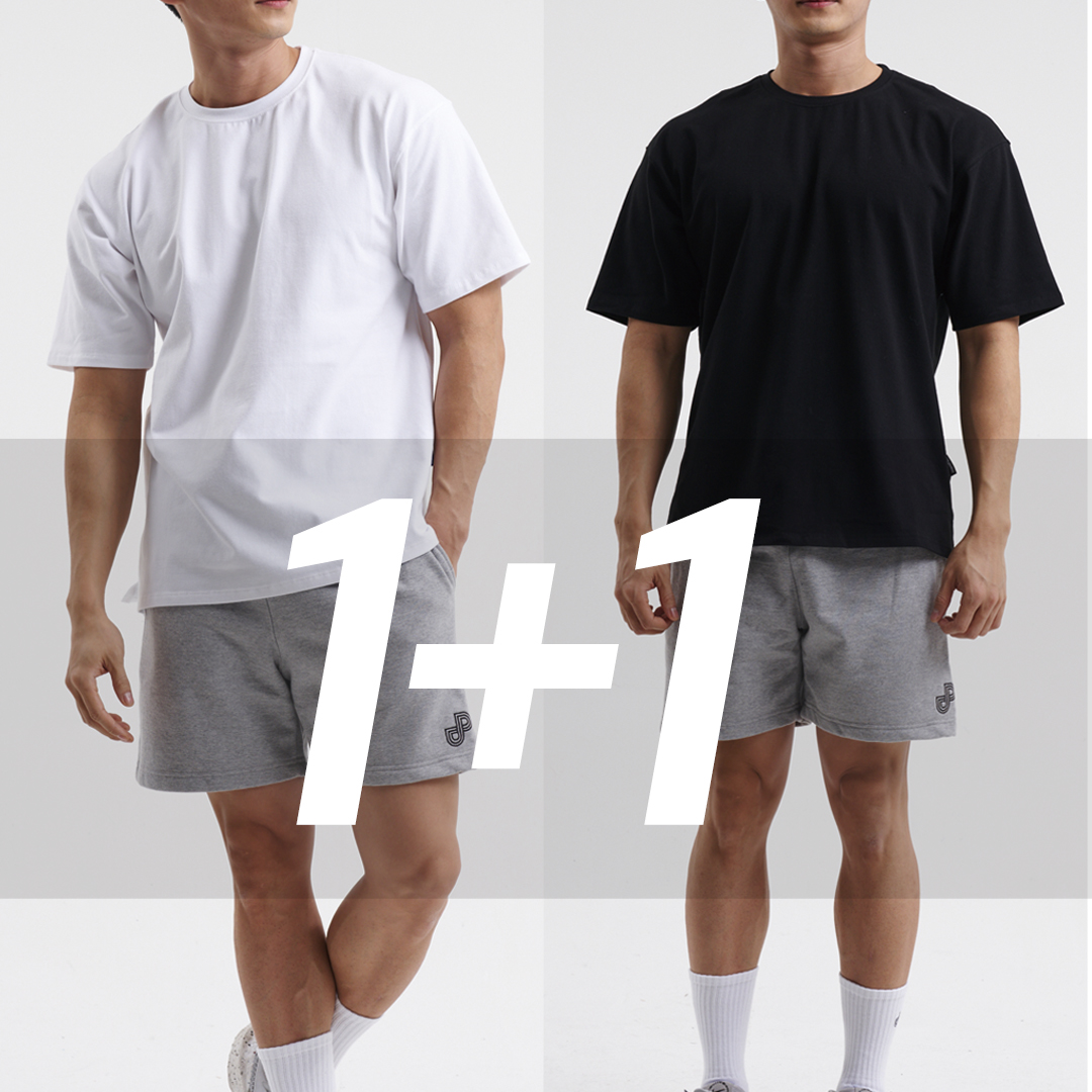 [1+1] 유피라운지 시그니처 오버핏 반팔 티셔츠 (F/W 할인 58%)